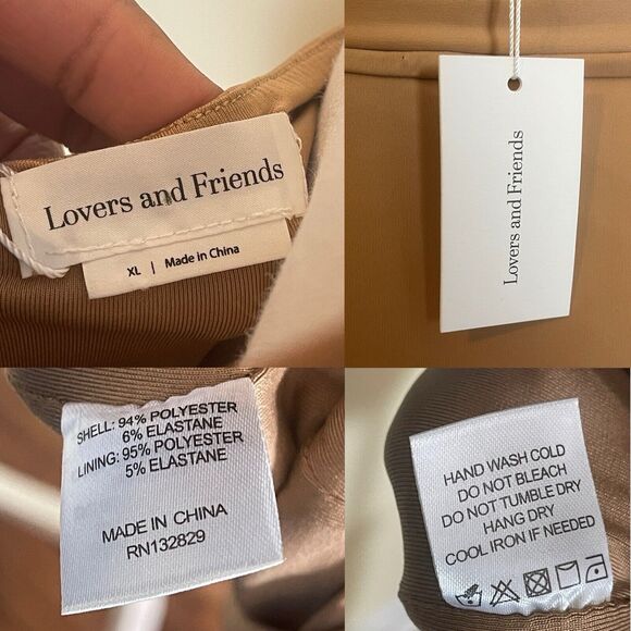 Lovers Friends Revolve Womens Dress Sz XLarge Tawny Brown Meredith Mini Bodycon - Picture 6 of 9